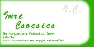 imre csocsics business card